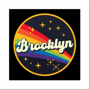 Brooklyn // Rainbow In Space Vintage Style Posters and Art